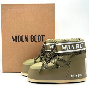 Moon Boot Icon Low Nylon Boots Classic Men's Size 11.5-13 / EU 45-47 Khaki